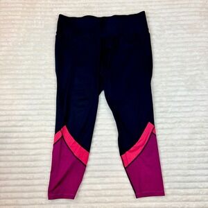 Lane Bryan Livi Active Colorblock Chevron Leggings Black Womens 18/20 Plus Size